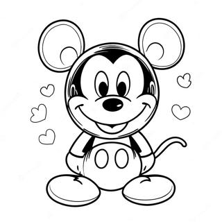 Mickey Mouse Valentinsdag Fargeleggingsark