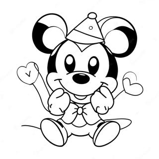 Sot Mickey Mouse Valentinsdag Fargeleggingsark 16931-13349