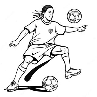 Ronaldinho Dribler Ballen Fargeleggingsark 19683-15556