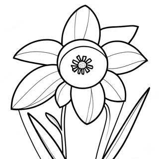 Daffodil Blomst Fargeleggingsark 22352-17666