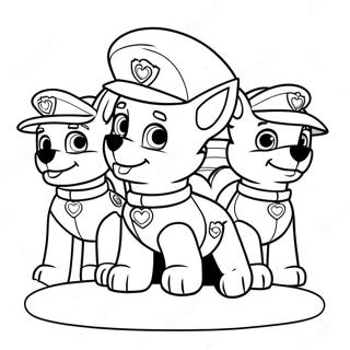 Paw Patrol Valentinsdag Fargeleggingsark