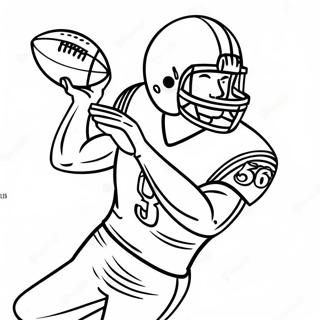 Wide Receiver Fotballspiller Fanger En Pasning Coloring Page 2460-1973