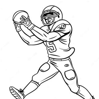 Wide Receiver Fotballspiller Fanger En Pasning Coloring Page 2460-1974