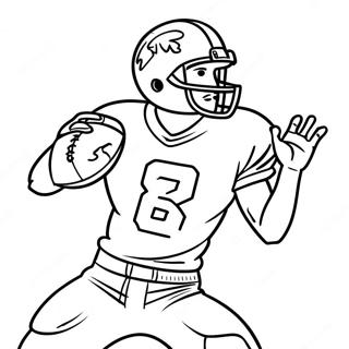 Wide Receiver Fotballspiller Fanger En Pasning Coloring Page 2460-1976