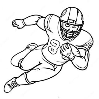 Dynamisk Wide Receiver Fotballspiller I Aksjon Coloring Page 2461-1977