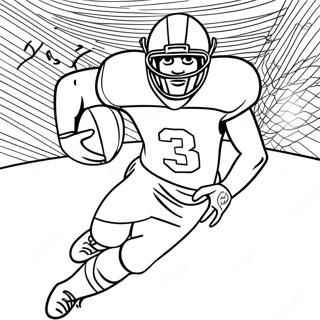 Dynamisk Wide Receiver Fotballspiller I Aksjon Coloring Page 2461-1979