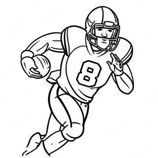 Dynamisk Wide Receiver Fotballspiller I Aksjon Coloring Page 2461-1980