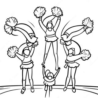 Cheerleadinglag Som Utforer Stunts Fargeleggingsark 27785-21965