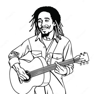 Bob Marley Med Gitar Fargeleggingsark 37284-29470