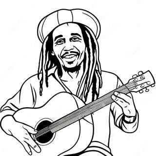 Bob Marley Med Gitar Fargeleggingsark 37284-29472