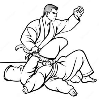 Jiu Jitsu Kjemper I Aksjon Fargeleggingsark 39684-31379