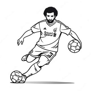 Mo Salah Dribler Ballen Fargeleggingsark 40764-58848