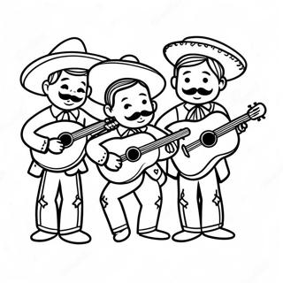 Fargerik Mariachi Band Som Spiller Instrumenter Fargeleggingsark 41734-58857