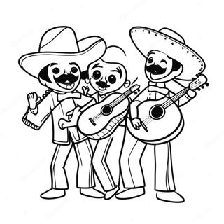 Fargerik Mariachi Band Som Spiller Instrumenter Fargeleggingsark 41734-58860