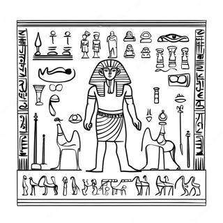 Eldgamle Egyptiske Hieroglyfer Fargeleggingsark 4921-3973