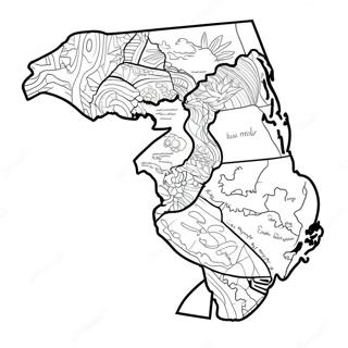 New Jersey Stat Outline Fargeleggingsark 55013-43560