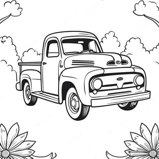 Klassisk Ford Truck Med Vintage Design Fargeleggingsark 5821-4633