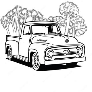 Klassisk Ford Truck Med Vintage Design Fargeleggingsark 5821-4634