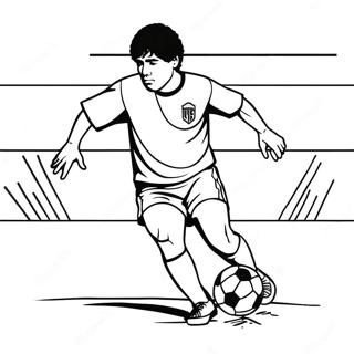 Maradona Dribler En Fotball Fargeleggingsark 61094-48344