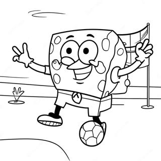 Spongebob Spiller Fotball Fargeleggingsark